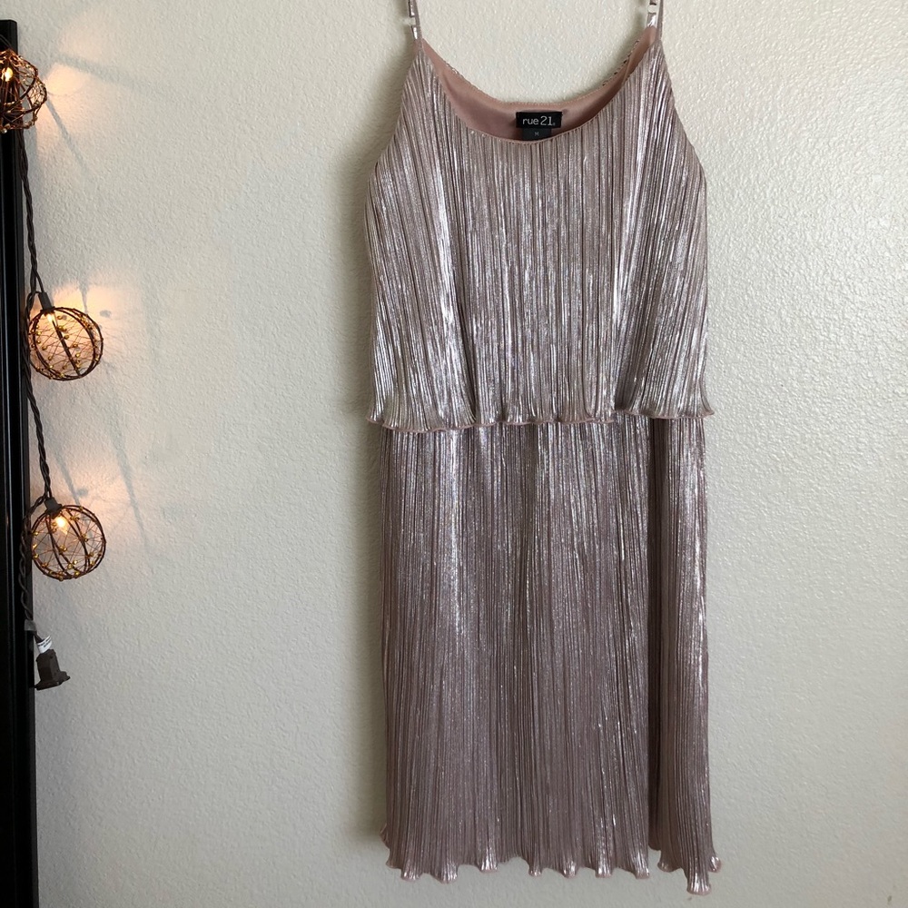 Metallic Pink Party Dress